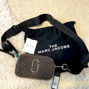 Marc Jacobs The Snapshot Teddy Faux Fur Grey Camera Bag Crossbody Handbag Purse